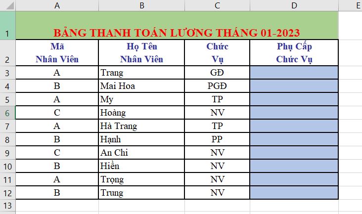 Cách dùng hàm VLOOKUP giữa 2 File (file 1)