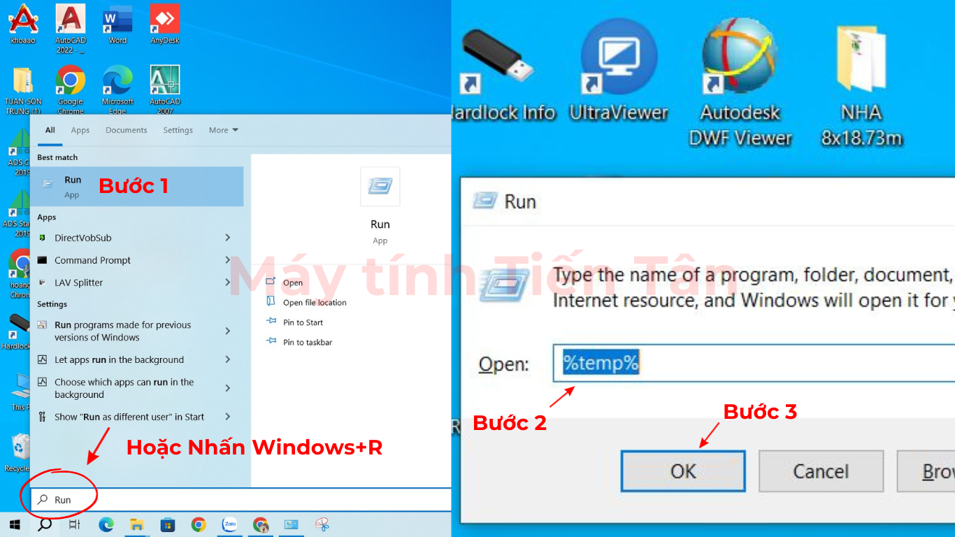 Các bước xóa file rác trong Temporary File